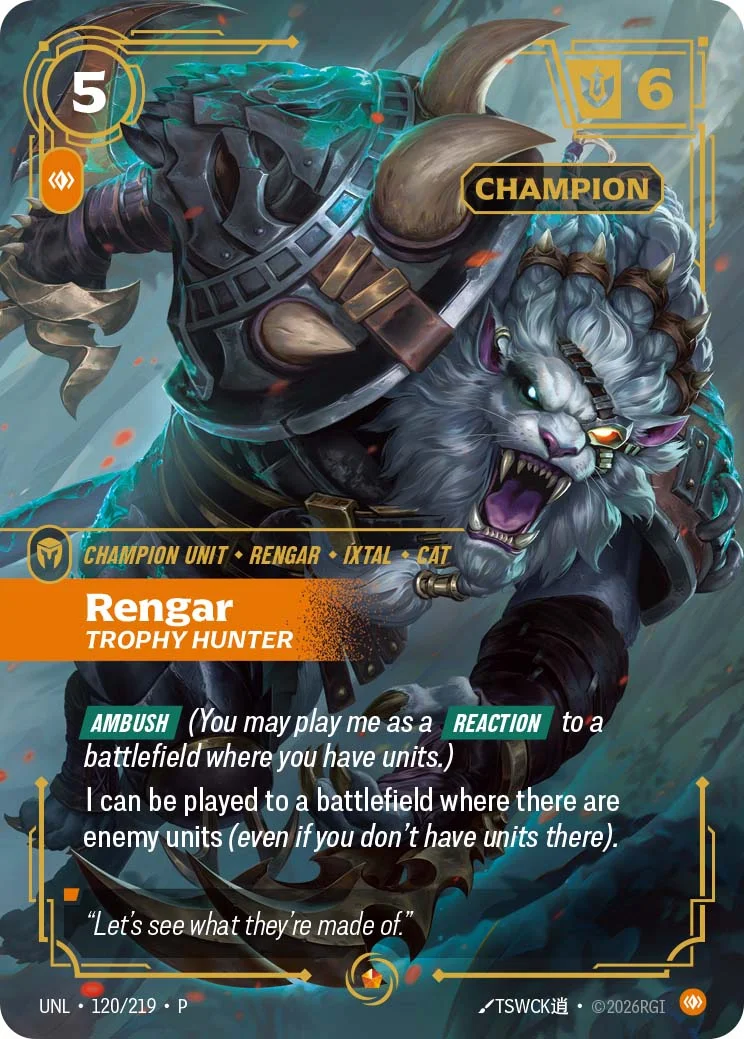 Rengar, Trophy Hunter - UNL-120-p2 - Promotional Cards - Riftbound card